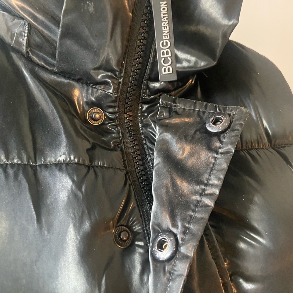 BCBGeneration Shiny Black Water Resistant Puffer Jacket - Picture 6 of 16